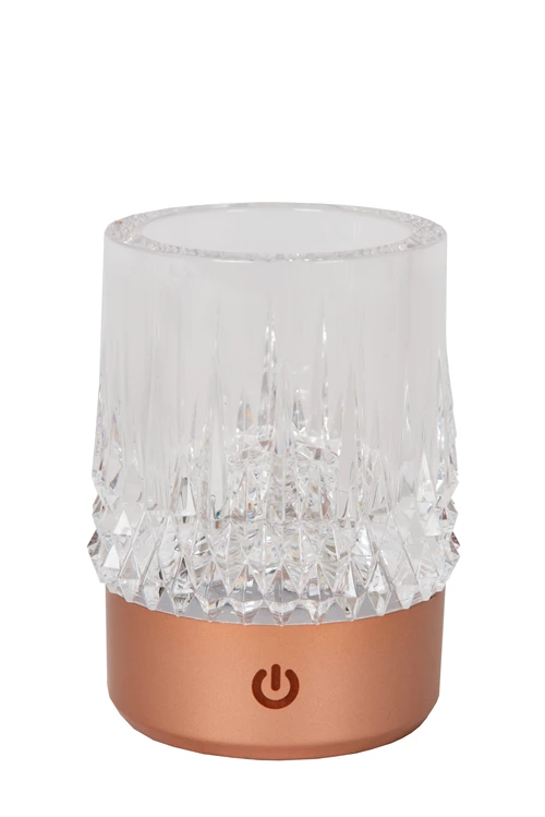 Lucide LILY - Rechargeable Table lamp - Battery pack - Ø 8 cm- LED 3 StepDim - 1x3W 2700K/3000K - Copper - Set of 3 - turned off